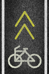 Bicycle road sign and arrow of illustration