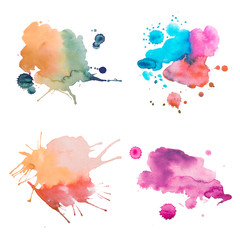 Wall Mural - colorful retro vintage abstract watercolour / aquarelle art hand