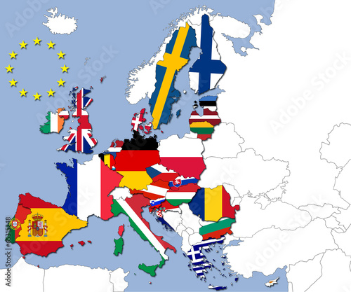 Obraz w ramie The 28 countries of the European Union