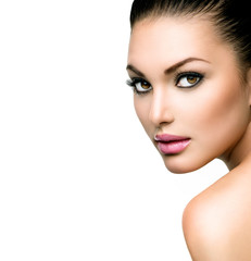Wall Mural - beautiful face of young woman with clean fresh skin