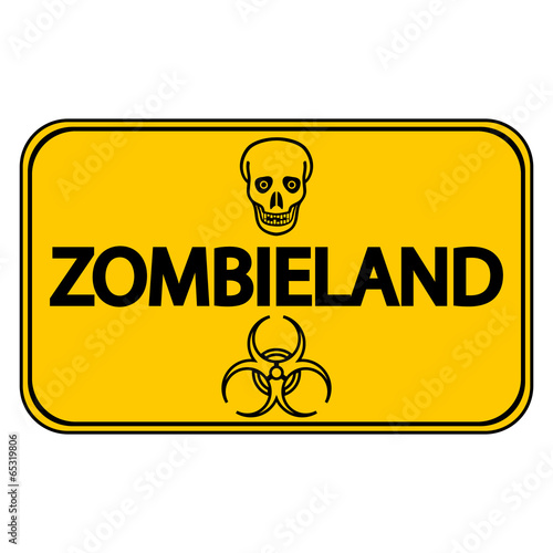 Plakat na papierze fotorealistycznym Znak drogowy zombieland