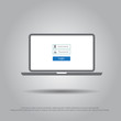 © atibodyphoto - log on in laptop vector icon