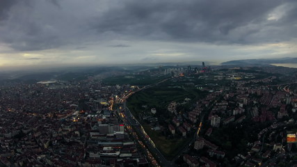 Wall Mural - Evening Traffic and Dramatic Sky. Timelapse