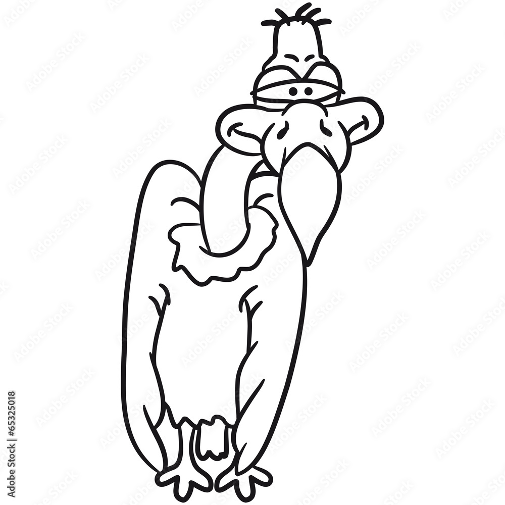 Lustiger Müder Comic Cartoon Geier Stock Illustration | Adobe Stock, image size:1000x1000