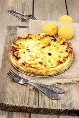 Wall Mural - Top view of quiche lorraine