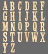 © vinzstudio - complete English alphabet - collage of 26 isolated vintage wood