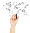 © Tom Wang - hand draw a concept picture about world map