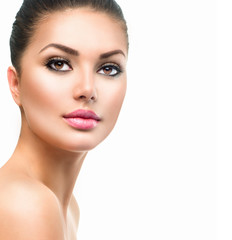 Wall Mural - beautiful spa woman smiling. perfect fresh skin