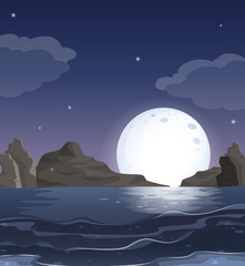 Wall Mural - a view of the ocean in the middle of the night