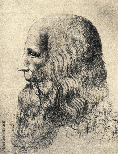 Naklejki Leonardo da Vinci  portret-leonarda-da-vinci-autorstwa-melzi