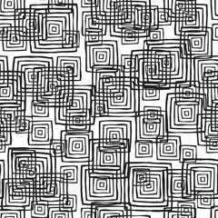 Wall Mural - Rectangular seamless pattern in black and white