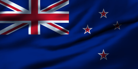 Wall Mural - Waving flag, design 1 - New Zealand