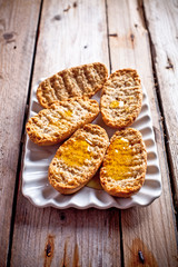 Wall Mural - crackers with honey in plate