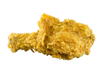 Fried chicken on white background.