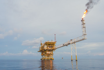 Wall Mural - oil production platform on the sea