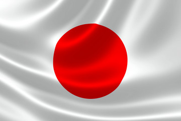 Close up of Japan's Flag