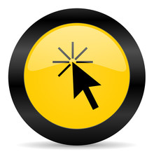 Click Here Yellow Web Icon