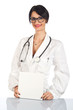 © fotocerva - Attractive female doctor with white sign