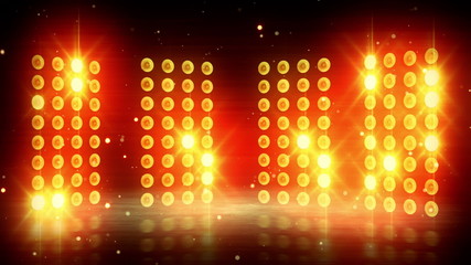Wall Mural - yellow stage lights loopable background
