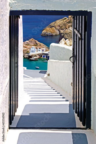 Fotoboard na płycie Tradycyjna architektura miejscowości oia na wyspie santorini, gre