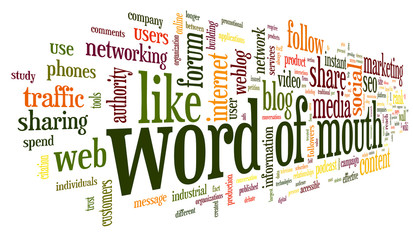 Canvas Print - Word of mouth in word tag cloud