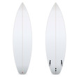 Two-sided blank surfboard isolated on white background