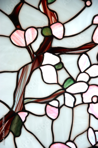 Naklejka na szybę Witrażowe szkło ilustrujące drzewo