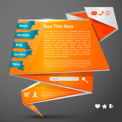 Wall Mural - origami website template