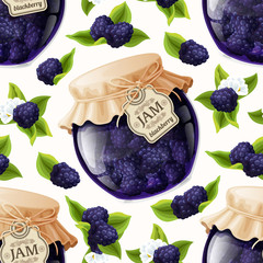 Wall Mural - Blackberry jam glass