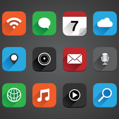 Canvas Print - flat app icon set
