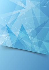 Wall Mural - Blue abstract folder template with border