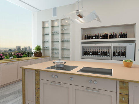 Modern new kitchen interior