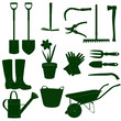 Garden work tools green&white