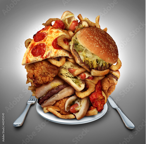 Naklejka samoprzylepna Dieta fast food