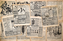 Newspaper Pages With Antique Advertising