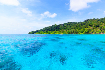  Beach of tropical crystal clear sea, Tachai island, Andaman, Tha