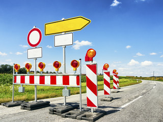 Canvas Print - road block