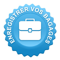 Sticker - bagages sur bouton web denté bleu