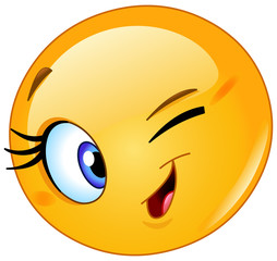 Poster - Female emoticon winking