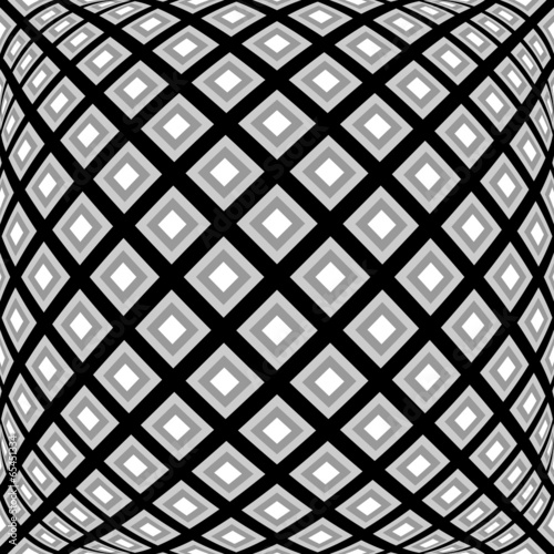Board z aluminiowym obramowaniem Wzór monochromatyczny wypaczony wzór diamentu