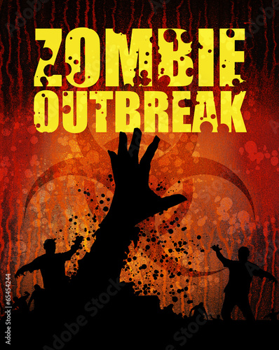 Plakat na papierze fotorealistycznym Biohazard rusty z tekstem 2