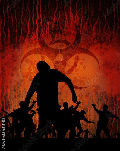 Plakat na papierze fotorealistycznym Biohazard rusty vert