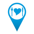Icono localizacion simbolo comida sana