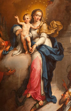 Verona - Madonna Paint From Maffei Chapel In Duomo