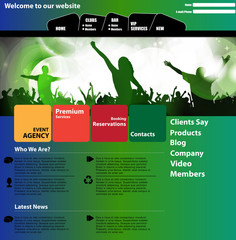 Wall Mural - Website template with music event subiect. Vector
