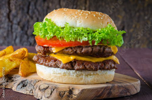 Tapeta ścienna Podwójny cheeseburger