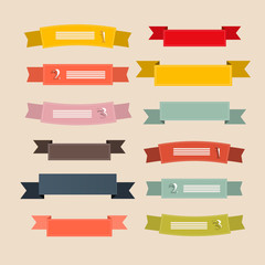 Canvas Print - Retro Ribbons, Labels, Tags Set Illustration