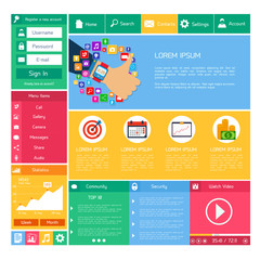 Wall Mural - flat website template