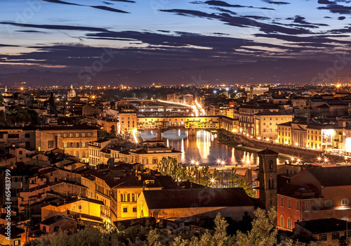 Plakat na papierze fotorealistycznym Stary most florencja włochy