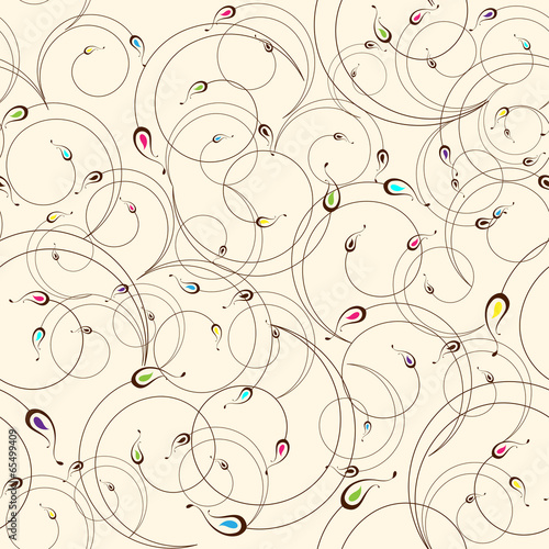 Naklejka na meble Floral vector curves wallpaper. Background pattern